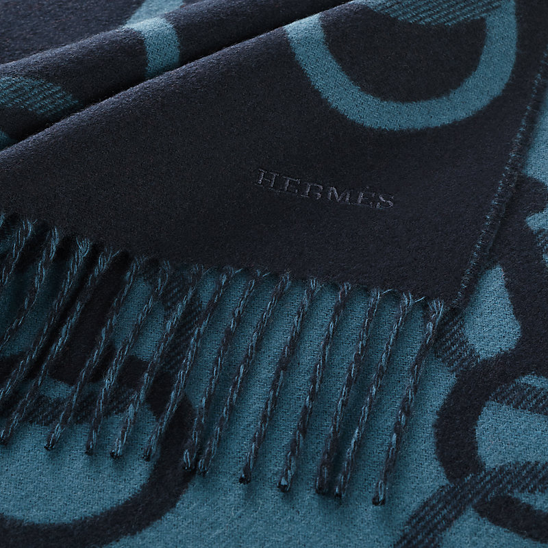 カシミヤマフラー 25×170 cm 《エニー・モール》 - ブルー | Hermès